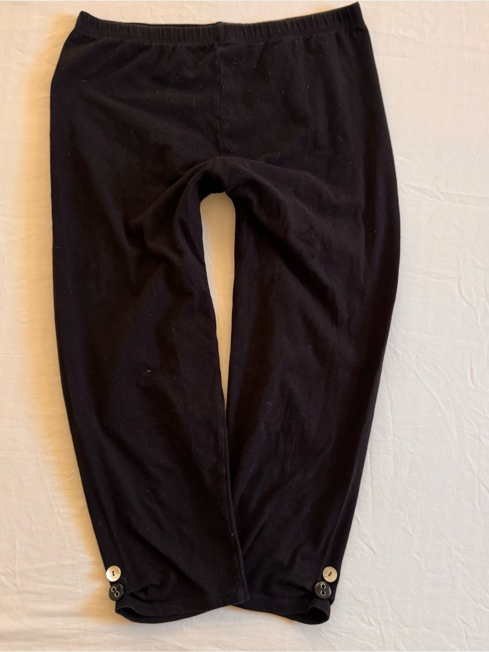 Y2K cotton capri pants with button detail, size S